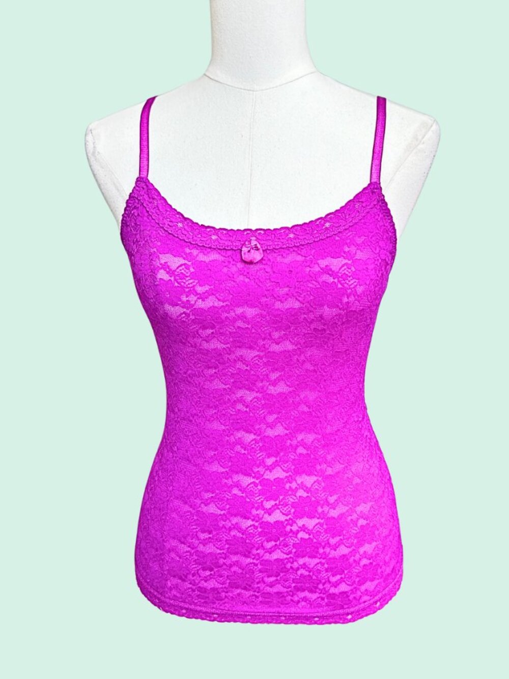 Y2K Fuchsia Lace Stretch Cami